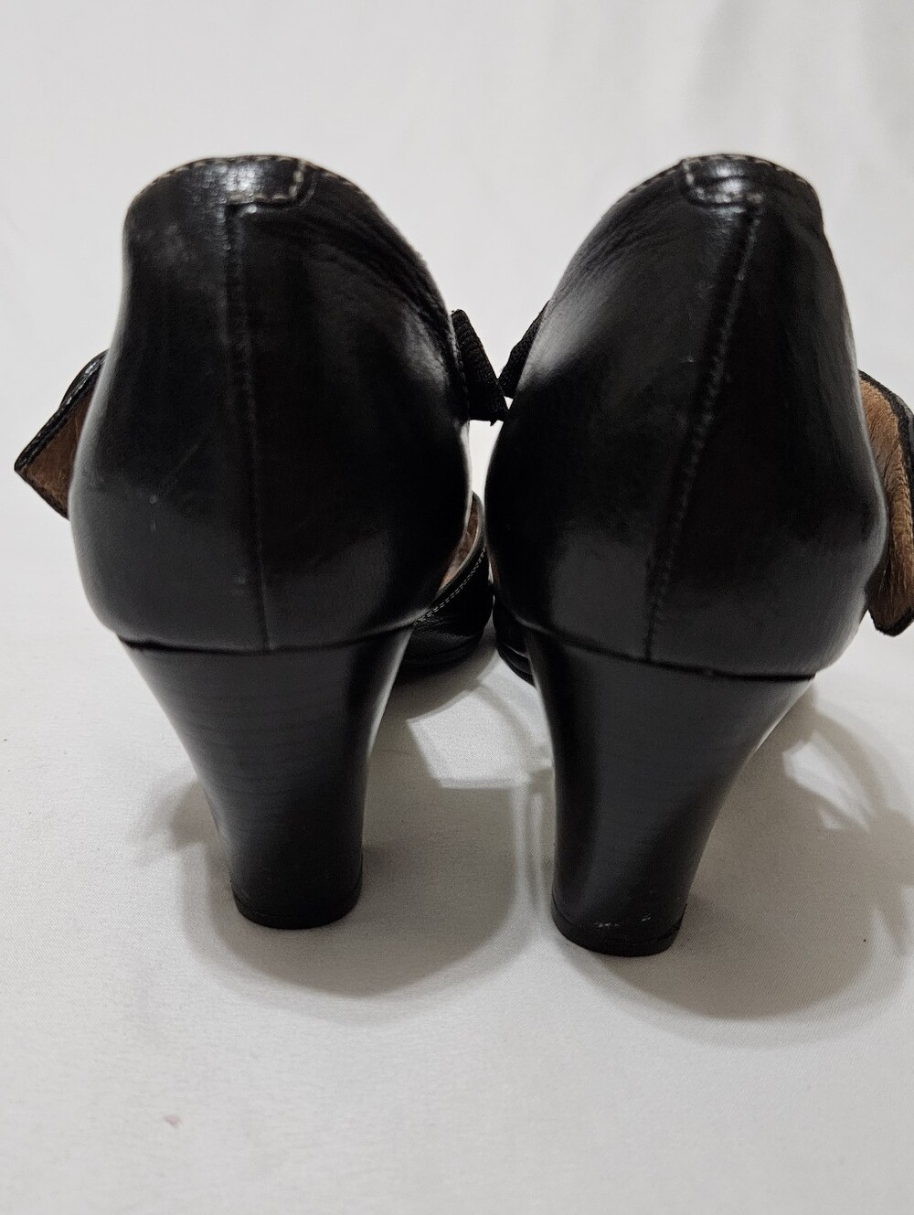 Clarks Artisan Womens Black Leather Peep Toe Mary Jane Heels 85321 Size 9M - Picture 8 of 8